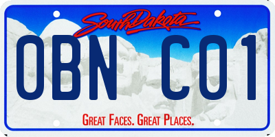 SD license plate 0BNC01