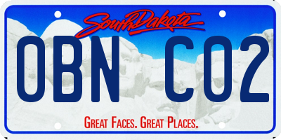 SD license plate 0BNC02