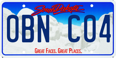 SD license plate 0BNC04