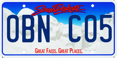 SD license plate 0BNC05
