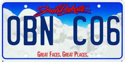 SD license plate 0BNC06
