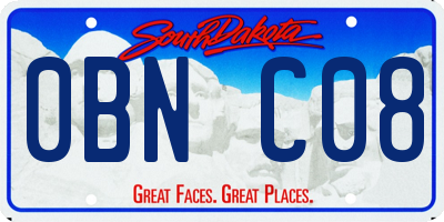 SD license plate 0BNC08
