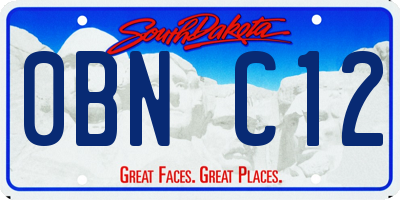 SD license plate 0BNC12
