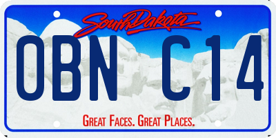 SD license plate 0BNC14