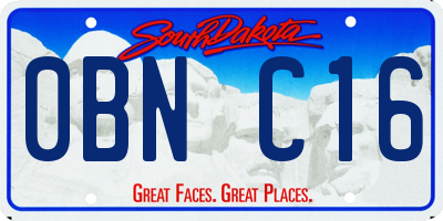 SD license plate 0BNC16