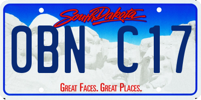 SD license plate 0BNC17