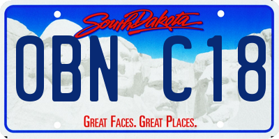 SD license plate 0BNC18