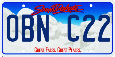 SD license plate 0BNC22