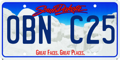 SD license plate 0BNC25