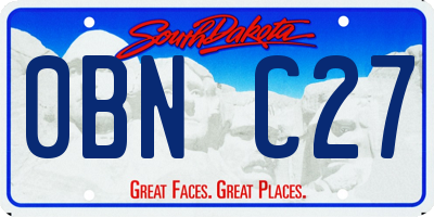 SD license plate 0BNC27