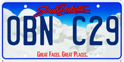 SD license plate 0BNC29