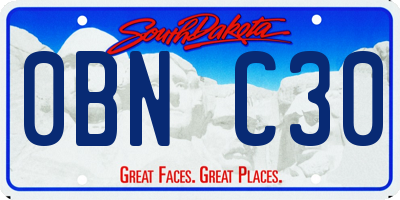 SD license plate 0BNC30
