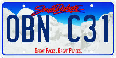SD license plate 0BNC31