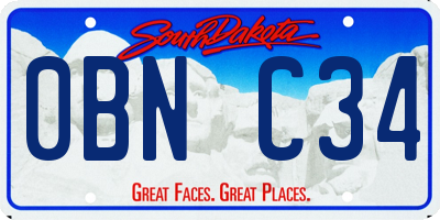 SD license plate 0BNC34