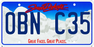 SD license plate 0BNC35
