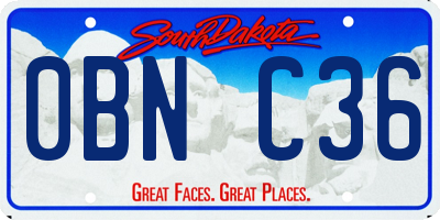SD license plate 0BNC36