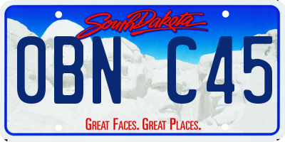 SD license plate 0BNC45