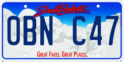 SD license plate 0BNC47