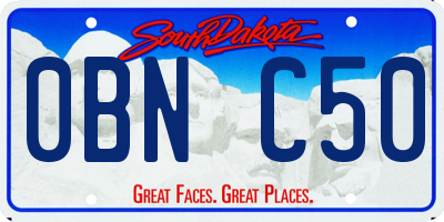 SD license plate 0BNC50