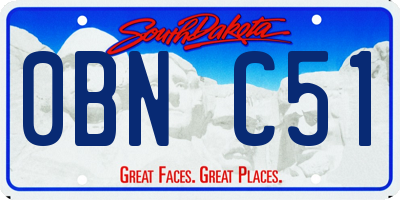 SD license plate 0BNC51