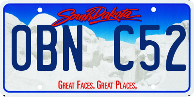 SD license plate 0BNC52