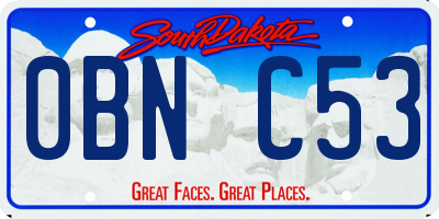 SD license plate 0BNC53