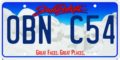 SD license plate 0BNC54