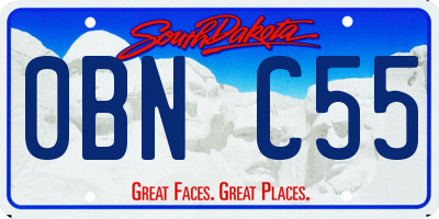 SD license plate 0BNC55