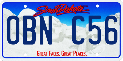 SD license plate 0BNC56