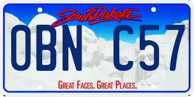 SD license plate 0BNC57