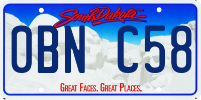 SD license plate 0BNC58