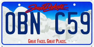 SD license plate 0BNC59