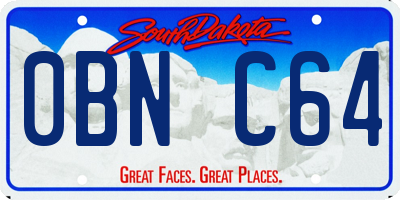 SD license plate 0BNC64