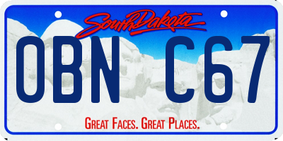 SD license plate 0BNC67
