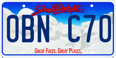 SD license plate 0BNC70