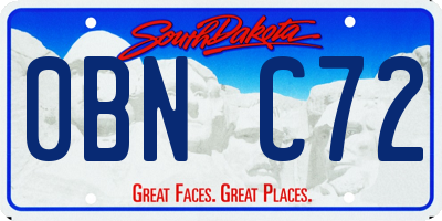 SD license plate 0BNC72