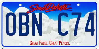 SD license plate 0BNC74