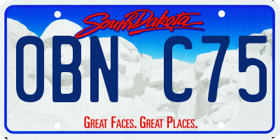 SD license plate 0BNC75