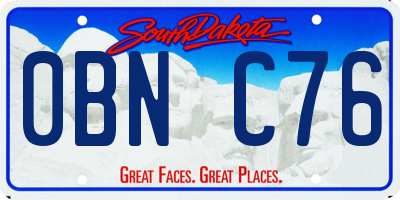 SD license plate 0BNC76