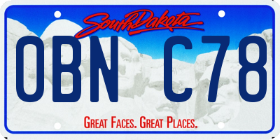 SD license plate 0BNC78