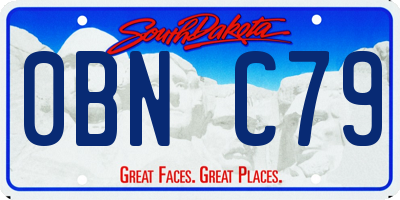 SD license plate 0BNC79
