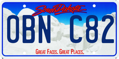 SD license plate 0BNC82