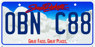 SD license plate 0BNC88