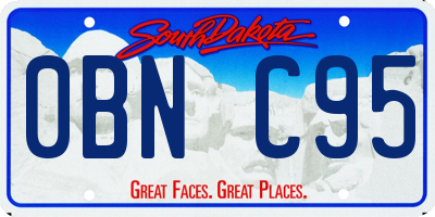 SD license plate 0BNC95
