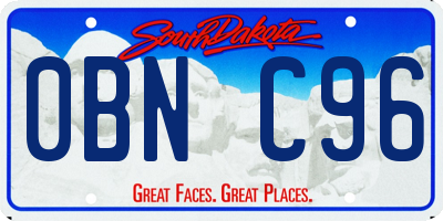 SD license plate 0BNC96