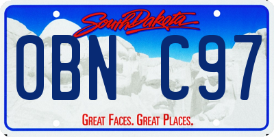 SD license plate 0BNC97