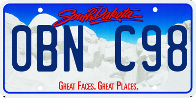 SD license plate 0BNC98