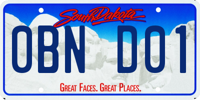 SD license plate 0BND01