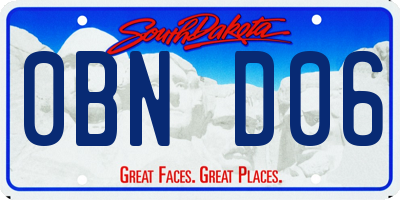 SD license plate 0BND06
