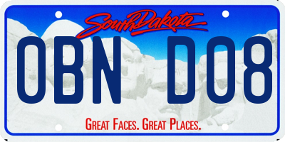 SD license plate 0BND08